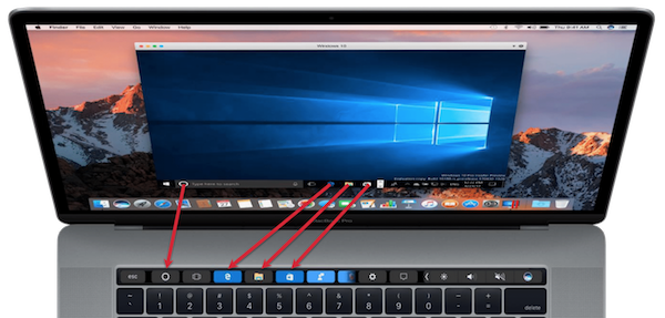 Parallels Desktop 13 Windowsのタッチバー