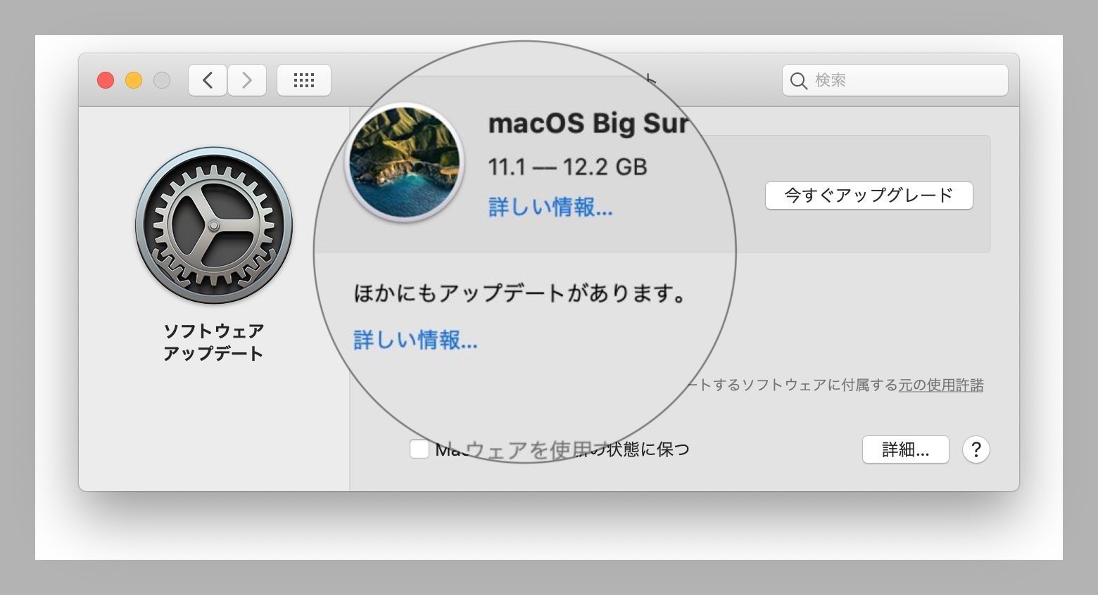 macOS Big Sur 11.1以外にもアップデートがあることがわかる