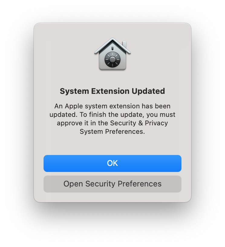  System Extension Updated